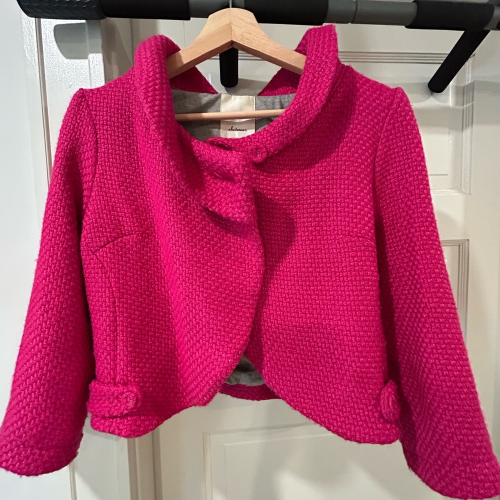 Anthropologie Pink Cropped Jacket